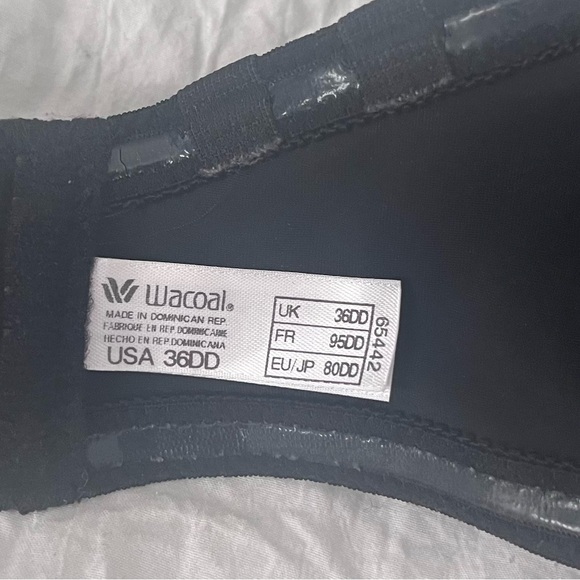 EUC Wacoal Custom Comfort Strapless Push Up Bra style 65442 Black 36 DD - Picture 3 of 6